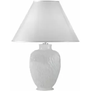 Kolarz CHIARA - Lifestyle Fabric Tapered Shade Table Light White, 1x E27