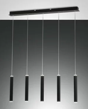 Prado LED Straight Bar Pendant Ceiling Light Black Glass