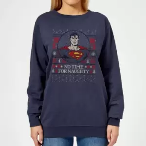 Superman May Your Holidays Be Super Womens Christmas Jumper - Navy - S