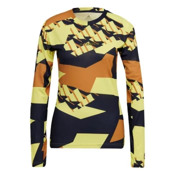 adidas Terrex Primeblue Trail Graphic Long-Sleeve Top Wom - Pulse Yellow