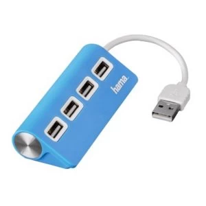 Hama USB 2.0 Hub 1:4, bus powered, blue