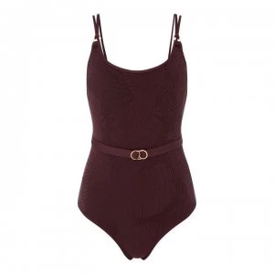 Jets Jets Luscious Belted Swimsuit - PLUM