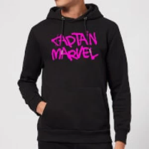 Captain Marvel Spray Text Hoodie - Black - S