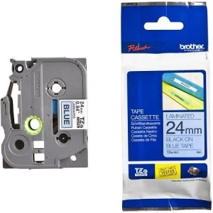 Brother TZe-551 Original P-touch Label Tape (24mm x 8m) Black On Blue