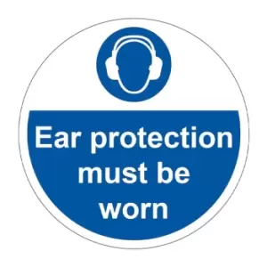 Ear Protection Must Be Worn' Floor Graphic (400mm Dia)