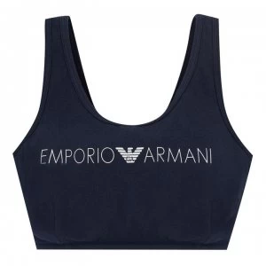 Emporio Armani Logo Sports Bra Navy Size L Women