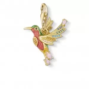 Sterling Silver Colourful Hummingbird Gold Charm Pendant 1828-974-7