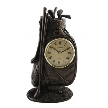 Juliana Gifts Bronze Mantel Clock - Golf Bag