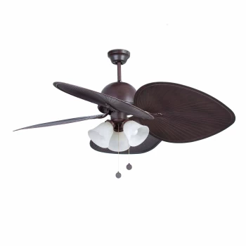 Cuba Large Ceiling Fan Wood, Dark Brown - Optional LED Light Sold Separately