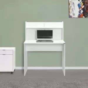 Home Office Study Desk with Shelves in Matt White - White - Fwstyle