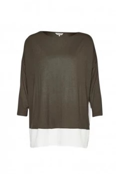 Great Plains Remix Jersey Contrast Hem Top White