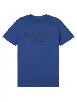 Jack Wills Boys Script Short Sleeve T-Shirt - Blue Size 14-15 Years