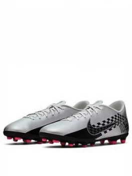 Nike Mercurial Vapour Club Neymar Firm Ground Football Boot - Silver/Black , White/Black, Size 8, Men