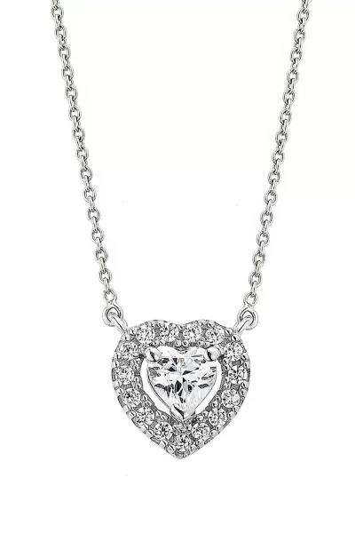 Tessa White Gold Heart Lab Grown Diamond Necklet