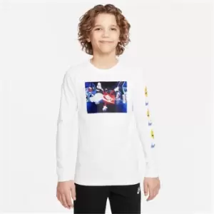 Nike Long Sleeve Boxy T-Shirt Junior Boys - White