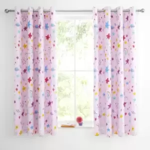 Happy Stars Eyelet Curtains 66x72 Inch