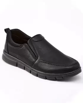 Cotton Traders Mens Lightweight Slip-On Shoes in Black