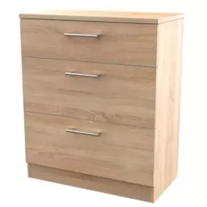 Devon Oak Effect 3 Drawer Chest Of Drawers (H)885mm (W)765mm (D)415mm