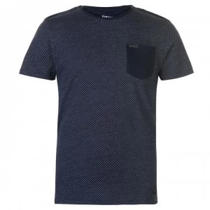 Firetrap Blackseal Textured T Shirt - Navy