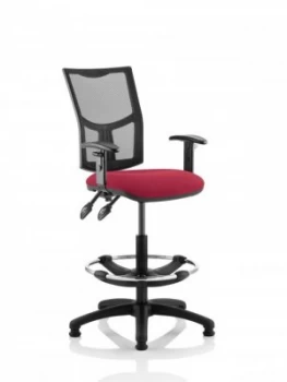 Eclipse Plus II Mesh Chair Wine Adjustable Arms Hi Rise Kit KC0272