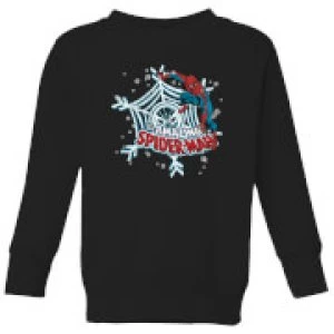 Marvel The Amazing Spider-Man Snowflake Web Kids Christmas Sweatshirt - Black - 9-10 Years