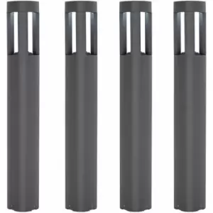 Loops - 4 pack Outdoor Post Bollard Light Grey Triangle IP54 Modern Driveway Lamp led