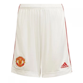 adidas Manchester United Home Shorts 2021 2022 Junior - White