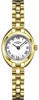Rotary Watch Ladies Gold Plated Bracelet - White