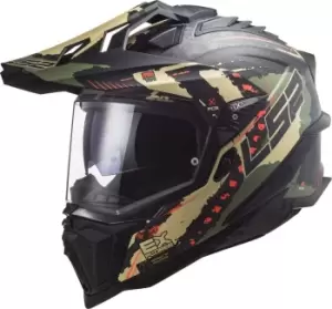 LS2 MX701 Explorer C Extend Carbon Motocross Helmet, black-green, Size XS, black-green, Size XS