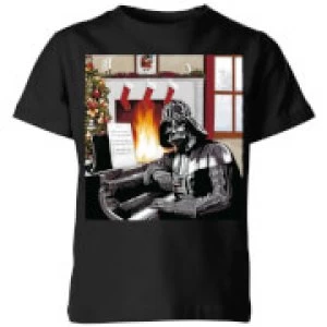 Star Wars Darth Vader Piano Player Kids Christmas T-Shirt - Black - 3-4 Years