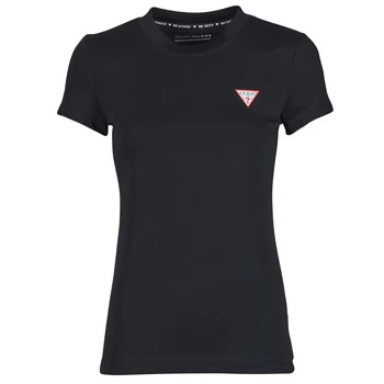 Guess SS CN MINI TRIANGLE TEE womens T shirt in Black - Sizes S,M,L,XL,XS