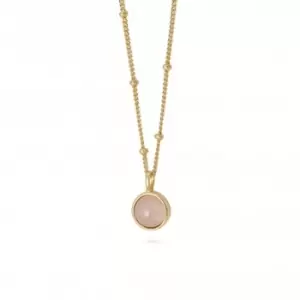 Rose Quartz Healing Stone 18ct Gold Plate Necklace HN1005_GP