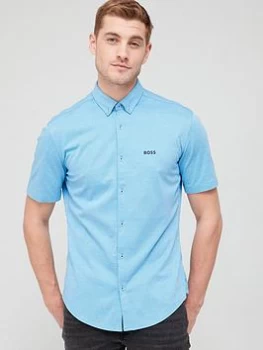 Boss Biadia Short Sleeve Oxford Shirt - Open Blue