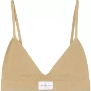 Calvin Klein Jeans Badge Knitted Bralette - Beige