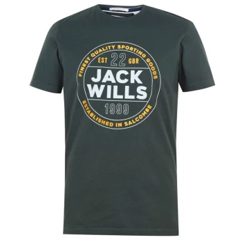 Jack Wills Kenwick Graphic Logo T-Shirt - Dark Green