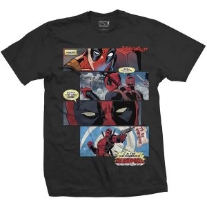 Marvel Comics - Deadpool Strips Unisex Large T-Shirt - Black