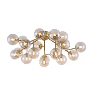 Dallas Semi Flush Ceiling Lamp Gold, 20 Light, G9