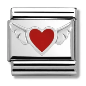 Nomination CLASSIC Silvershine Symbols Heart With Wings Charm...