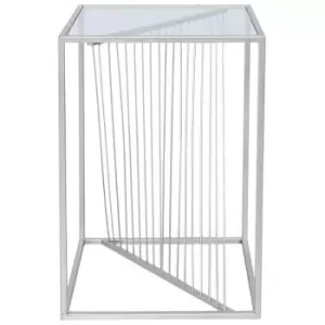 Vanity Living - 58cm Silver Metal End Table