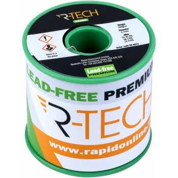 856871 Premium Lead-Free Solder Wire 22SWG 0.7mm 0.5kg Reel - R-tech