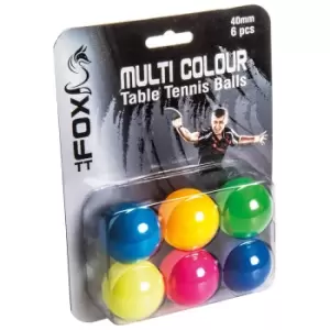 Fox Tt Coloured Table Tennis Balls (pack Of 6)