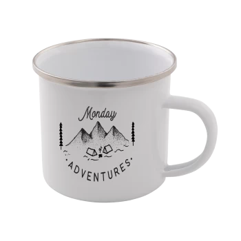 Monday Adventure Enamel Mug - White