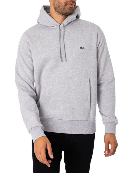 Lacoste Embroidery Logo Hoodie Grey Heather S