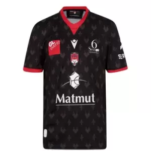 Macron Lyon Home Rugby Shirt 2021 2022 - Black