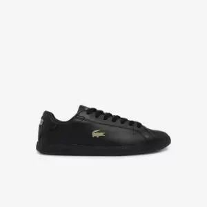 Lacoste Mens Graduate Leather and Synthetic Trainers Size 9 UK Black