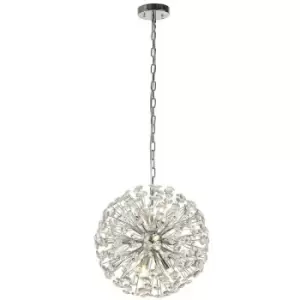 Luminosa Lighting - Luminosa Salisbury Ceiling Pendant 40cm Sphere 9 Light G9 Polished Chrome, Crystal