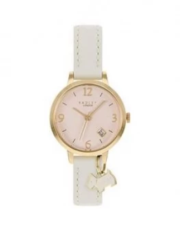 Radley White Dial Dog Charm White Strap Watch