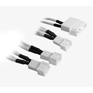 BitFenix Alchemy Molex to 3x 3-Pin 7V Adapter 20cm - sleeved white/white