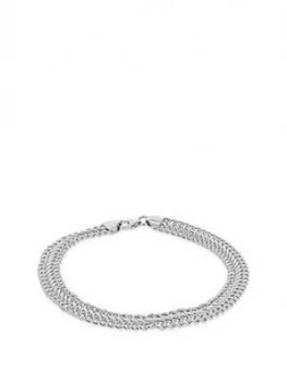 The Love Silver Collection Sterling Silver Rhodium Plated 6Mm Curb Bracelet