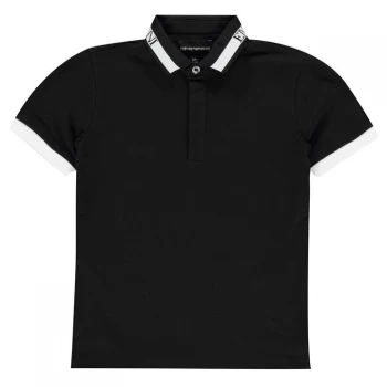 Emporio Armani Collar Logo Polo Shirt Black Size 10 Years Boys